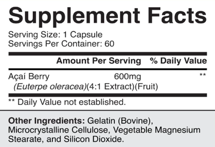 Acai txiv hmab txiv ntoo capsules