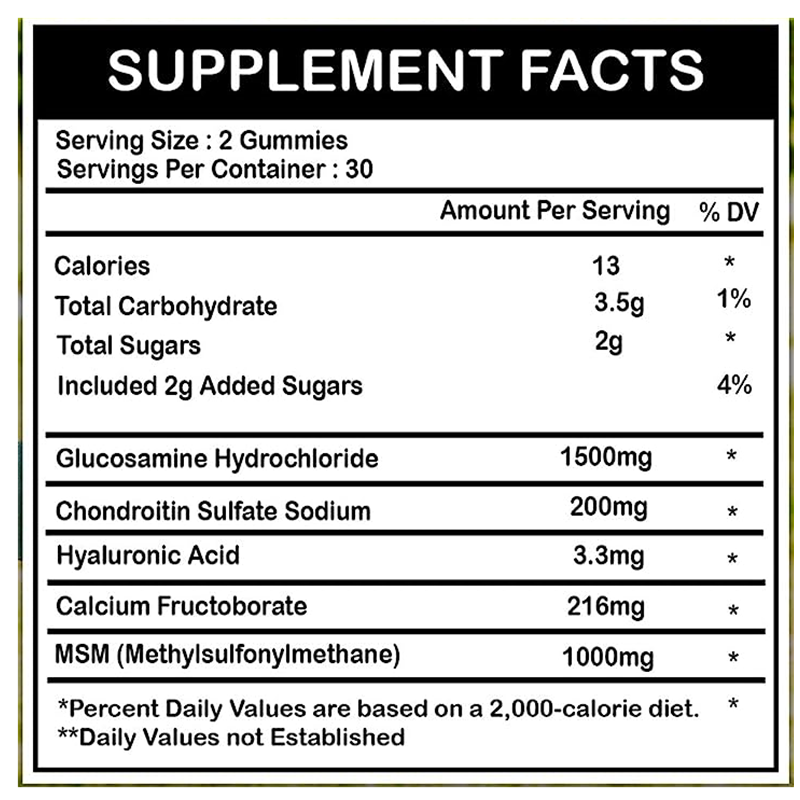 Glucosamina Condroitina Gummies fact sup