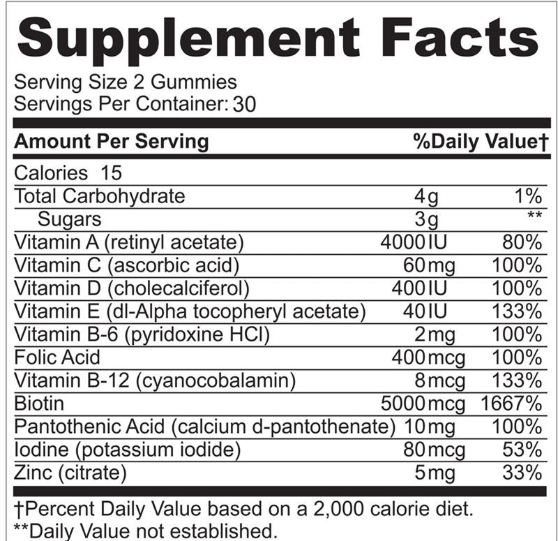 gummy-vitamins b6-complement-facts_