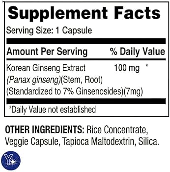 Panax Ginseng Capsules supplement fact