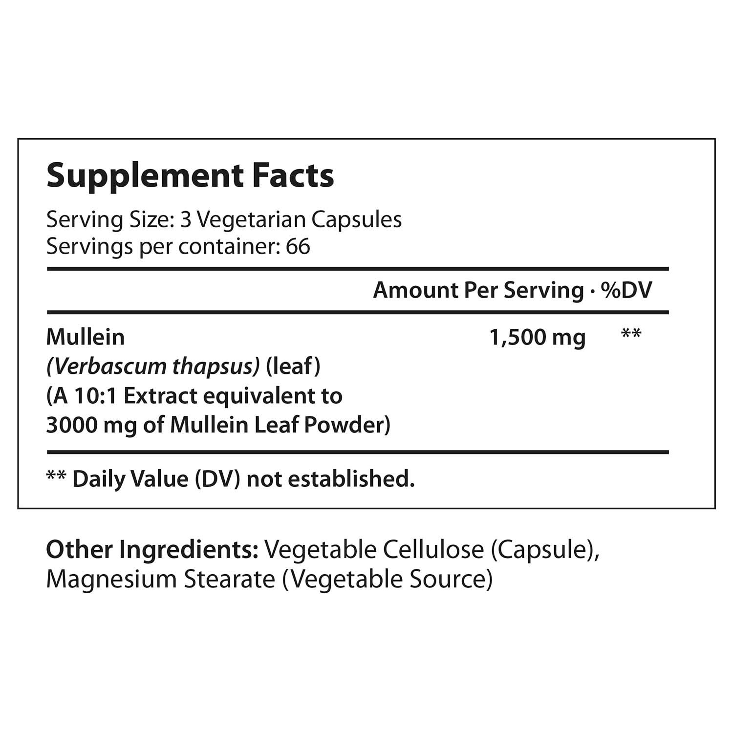 mullein-capsules supplement fact