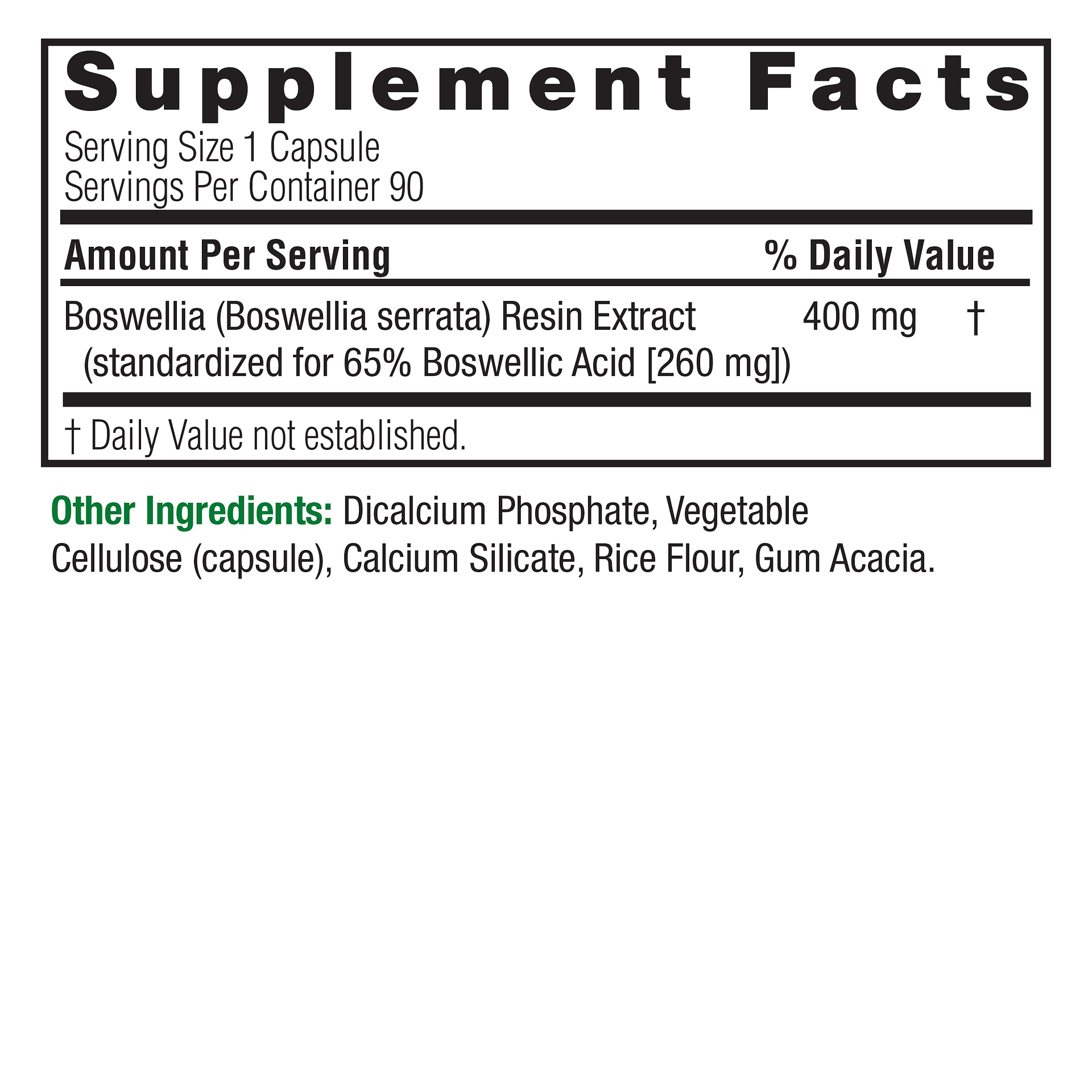 Boswellia extract capsules