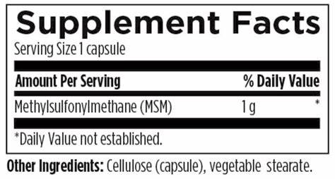 Methylsulfonylmethane (MSM) capsules