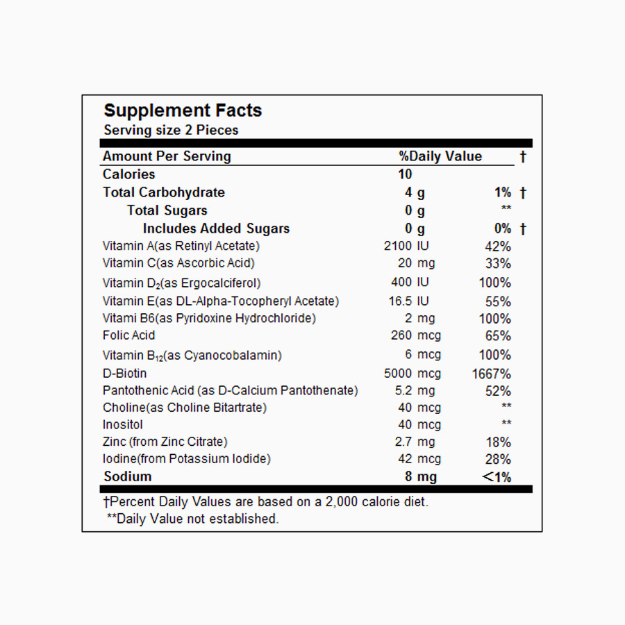 Sugar free biotin Gummy